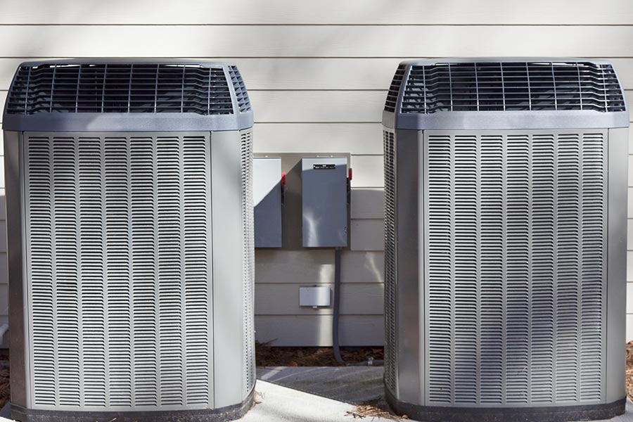 Two outdoor HVAC units